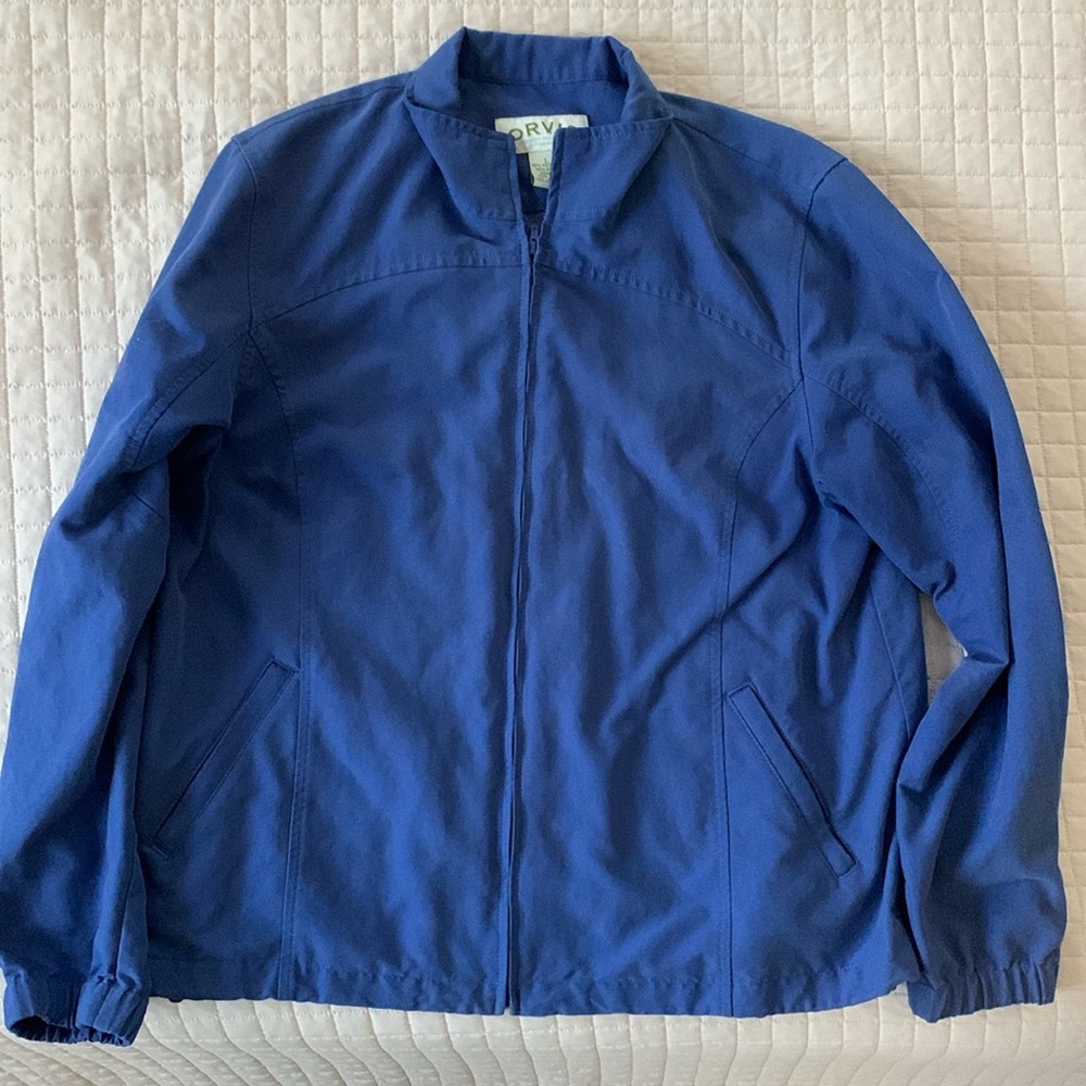 Orvis Lightweight Blue Windbreaker, Size Large